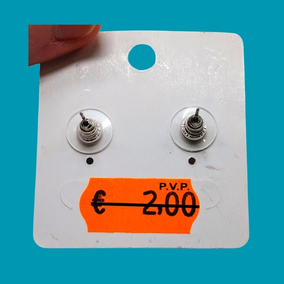 NEW Silver and Teal Abalone Circle Drop Earrings - Picture 7 of 9